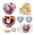 DIY Vertical Seat Pendulum Table Geometric Love Clock Decoration Thanksgiving Heart-shaped Eco-Friendly Transparent White Cake