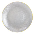 New Design Eco-Friendly Clear Glass Charger Plates Sets with Gold Rim Transparent Charger for Party Wedding