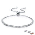 Wholesale Gold Plating 925 Silver Women Tennis Bracelet Adjustable Cubic Zircon Bracelet
