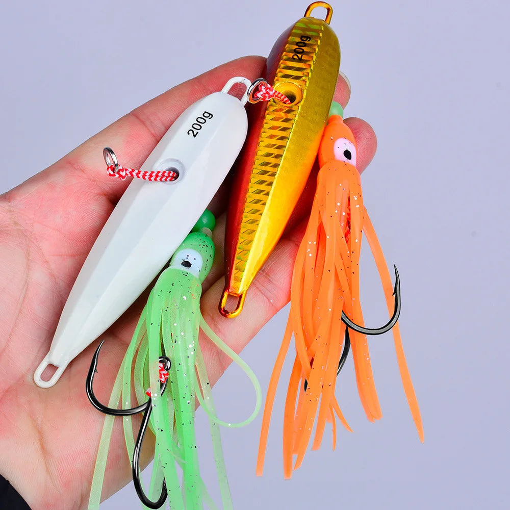Inchiku Octopus Skirt Lure 5-Color Set Blue Fish Bottom Fish Luminous Simulated Bait Slow Pitch Shore Jigging Lure