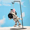 Kawaii Peluches Mini Zebra Keychain Soft Stuffed Animal Plush Toys Plushie Small Brown Horse Donkey zebra Key Rings Bag Charms
