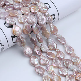 Zhuji Wholesale Baroque Freshwater Loose Natural Pearls 14-19mm Purple Jewelry Third Party Certified 5 Strands MOQ