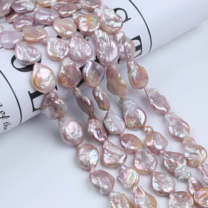 Zhuji Wholesale Baroque Freshwater Loose Natural Pearls 14-19mm Purple Jewelry Third Party Certified 5 Strands MOQ