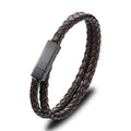Europe and the United States popular stainless steel leather bracelet jewelry