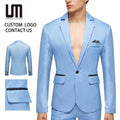 Custom Logo Hot Products Autumn Men Fashion Slim Single Breasted Jacket Wedding Party Dress Coat Formal Business Suit Blazer