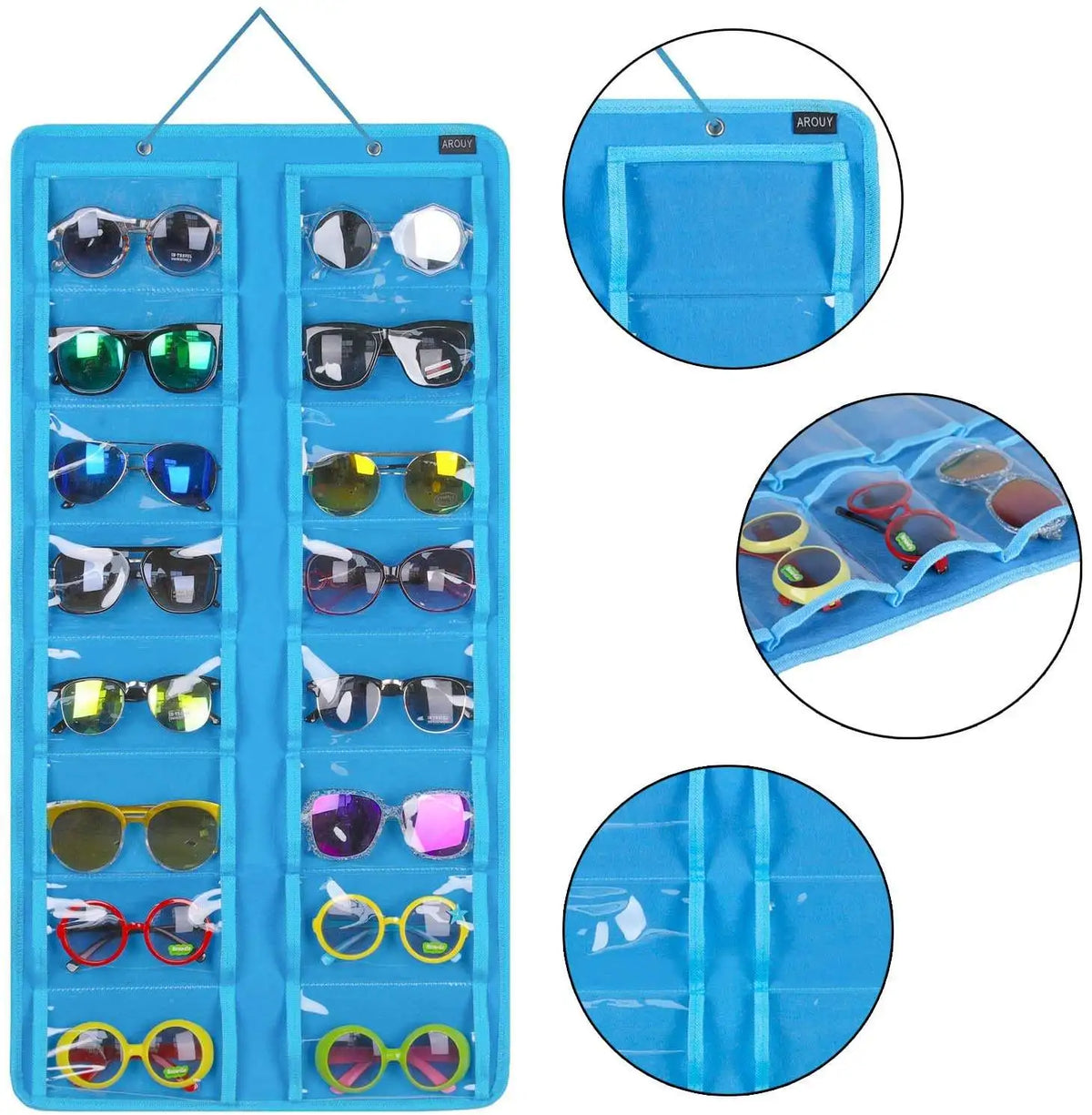 Hot Sale PVC Hanging Storage Bag with Metal Hook and Sturdy Rope Dustproof 16 Pockets Foldable for Bathroom and Tools
