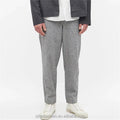Custom Tapered Style Black Striped Soft Brushed Cotton Linen Pants for Men