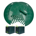 Winslow & Ross 4PC Durable Plastic Garden Large Waste Bags and Hand Rake Yard Leaf Scoop Tool Set for Marketing