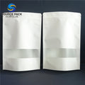 Wholesale Food Packaging Ziplock Stand up Pouch White Kraft Paper Bag With Window