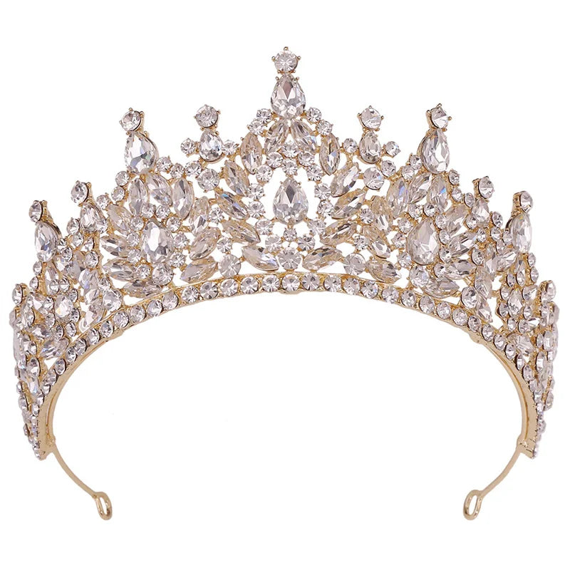 New Design Fashion Wholesale Colored Rhinestone Bridal Wedding Crown Tiara