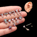 Cross Ear Tragus Piercing Earring Stud Barbell Crystal Cartilage Stud Earring Helix Piercing Daith Jewelry Rook Conch Stud