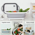 Multifunction Collapsible Board Dish Tub 3 in 1 Folding Sink Drain Basket Travel Outdoor Camp Portable Basins