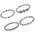 SC Adjustable Slimming Drainage Magnetic Therapy Hematite Anklet Hot Selling Anti-Swelling Black Obsidian Anklets for Women Men