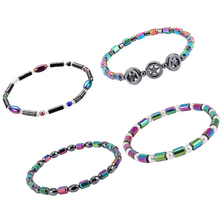SC Adjustable Slimming Drainage Magnetic Therapy Hematite Anklet Hot Selling Anti-Swelling Black Obsidian Anklets for Women Men