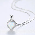 Trendy Gold Plated 925 Sterling Silver Love Heart Pendant Necklace Natural Opal for Women and Girls for Parties and Gifts