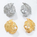 Kaimei 2025 Fashion Jewelry Spiral Wing Earrings for Women's Hammered Zinc Alloy Earrings Hollowed Out Spiral Metal Earrings