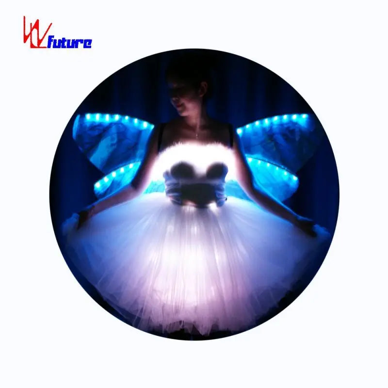 LED Light Short Dress for Evening Dance Performance for Ballroom Wear