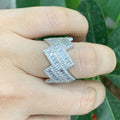 Luxury Custom 15mm Hiphop Baguette Fancy  Moissanite D VVS1 Pass Diamond Tester Engagement Wedding Rings Brand
