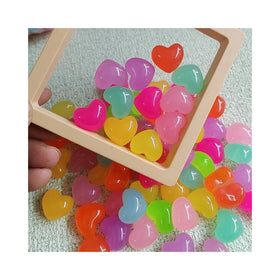 Neon Color Jelly Heart Star Flatback Resin Embellishments Charms