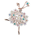 Dance Girls Ballet Dancing Female Brooches Woman Artistic Gymnastics Lady Glass Designs Cute Pins Jewelry Gifts Dress Accessory
