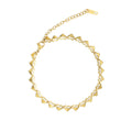 Chris April in Stock Fashion Jewelry PVD Gold Plated 316L Stainless Steel Heart Linked Chain Anklets