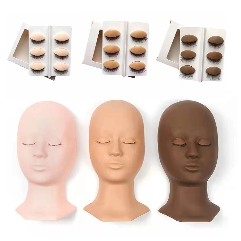 Eyelash Extension Practice Sillicon Mannequin/model Head Adjustable Eyes Mannequin Flat Back