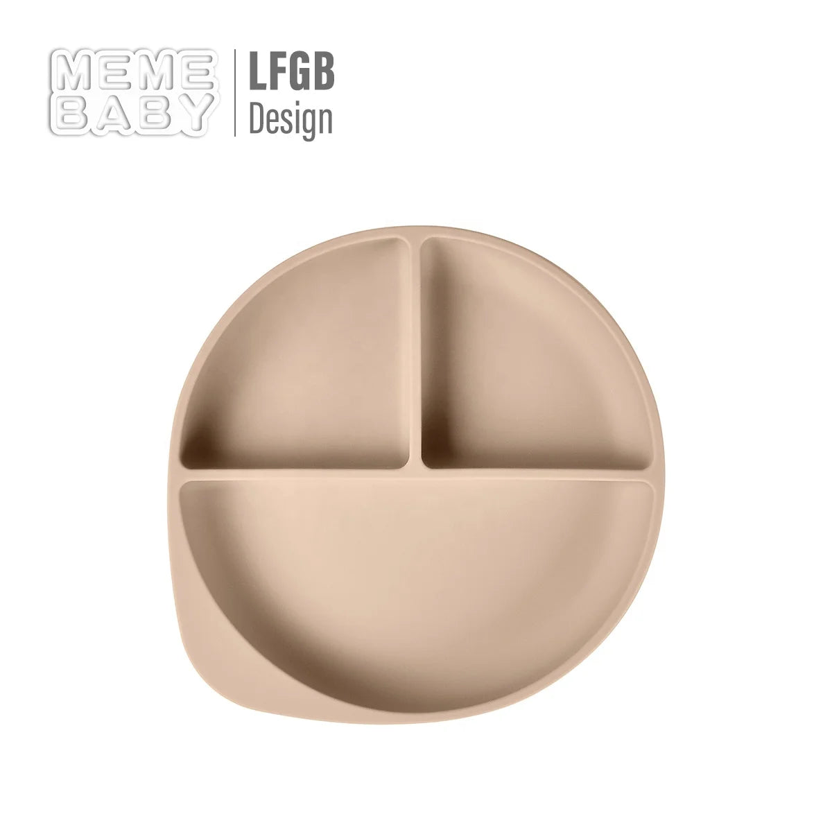Silicone Plate Baby Tumbler Custom Color Custom Logo Round Shape 3 Divided Section Kids Baby Suction Plate With Suction