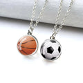 Wholesale Basketball Football Match Gift Souvenir Creative Crystal Silver Ball Pendant Metal Necklace for Men Women
