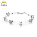 Goldleaf 925 Sterling Silver Charm Bracelets for Women Link Chain Elastic Rope Moissanite Bracelet Fine Jewelry with Gift Option