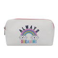 PU Leather Rainbow Colors Printing Cosmetic Bag Cute Girls Pencil Pouch Toiletry Wash Makeup Bags Organizer Make up Pouch Logo