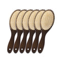 Compact Cushion Ionic Laser Hair Massage Comb with Metal Bristles Paddle Oval Wooden Hairbrush Set for Women