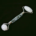 HY Women Body and Face Massager Household Full Body Flower Handle Roller White Jade Massage Tool