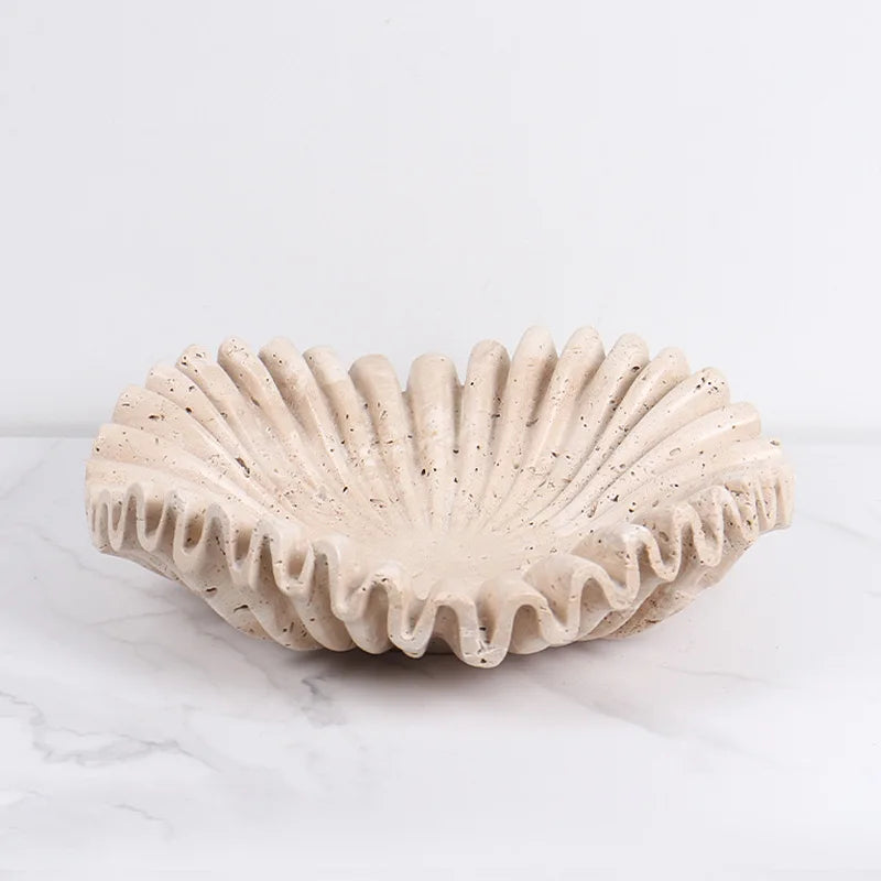 HZX Custom Marble Tray Irregular Shaped Home Porch Hotel Model Room Decorative Craft Marble Tray Home Decoration