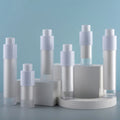 Wholesale Double Wall Twist-up Airless Pump Lotion Serum Bottle 15ml 30ml 50ml Empty White Refillable False Eyelashes Shampoo