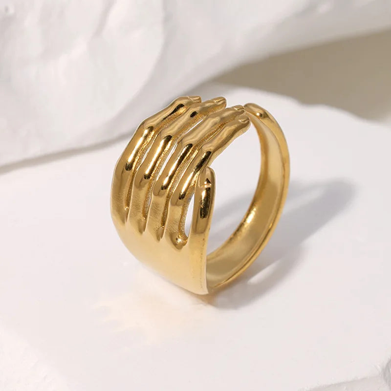 Beimai OEM Ring Wholesale Punk Street Devil Palm 18k Gold Stainless Steel Men's  Ring