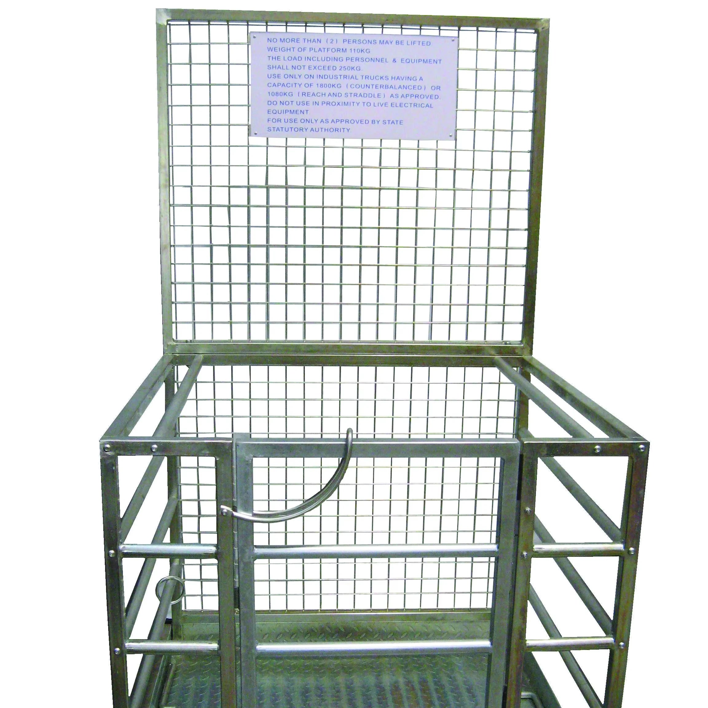 Factory Direct Customized Yellow Metal Safety Cage 300kg Rated Load Stable Operation Durable Reliable for Work Platform Forklift