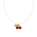 Joolim 18K Gold Plated Stainless Steel Red Agate Cherry Necklace Trendy Link Chain Wholesale Tarnish-Free Jewelry for Gift