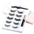 FX-N01Natural False Eyelashes Magnetic Eyelash Kit Mix Faux Mink Thick Full Strip Eyelashes Magnets Custom Logo Glue Free Lashes