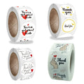 500pcs/Roll White Thank You Sticker Round Sealing Sticker Labels Scrapbooking for Baking Package Stationery Sticker