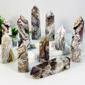 Factory Price Wholesale Natural Mexico Crazy Agate Point Colorful Crystal Stone Tower for Decoration Gift