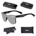 Custom Logo Fashion Vintage Men Women Big Frame Mirror Shades Sun Glasses Rimless Oversized Square Sunglasses Men Women