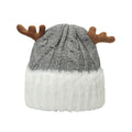 Custom logo Women Deer Horn Knitted Hat Winter Thermal Thick Earmuffs Outdoor Christmas Beanie Hat