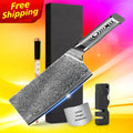 Free Shipping SkyCook 7 Inch Japanese Professional Vg10 Damascus Steel Chinese Slicing Knife with Grey G10 Handle Free logo
