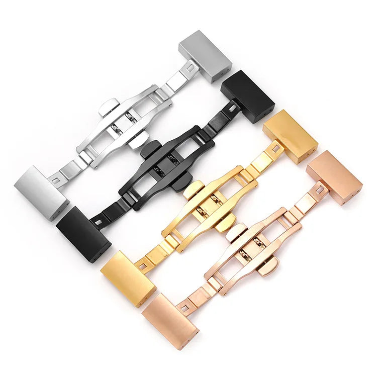 Custom 18mm 20mm 22mm 24mm Stainless Steel Watch Buckle Deployment Clasp Watch Strap Folding Butterfly for Smartwatches