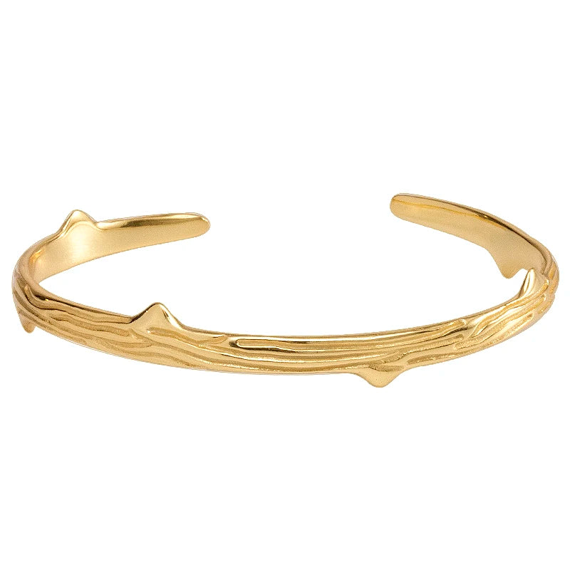 Branch Texture 18k Gold Bangle Silver Bangle