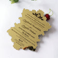 Hot Selling Gold Mirror Acrylic Wedding Invitations Luxury DIY Handmade Black Foil Writing Acrylic Menus