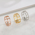 Hollow X Cross Stainless Steel Ring Fashion Exquisite Women Engagement Wedding Rings Jewelry Real Gold Plated Gifts for Girls