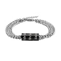 Customized Beads and Engraved Family Name Beads Stainless Steel Bracelet for Dad Father's Day