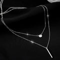 HOVANCI Wholesale Women's Trendy Gold Necklace with Long Tassel Pendant Rhinestone Layer for Weddings Parties Main Stone Zircon