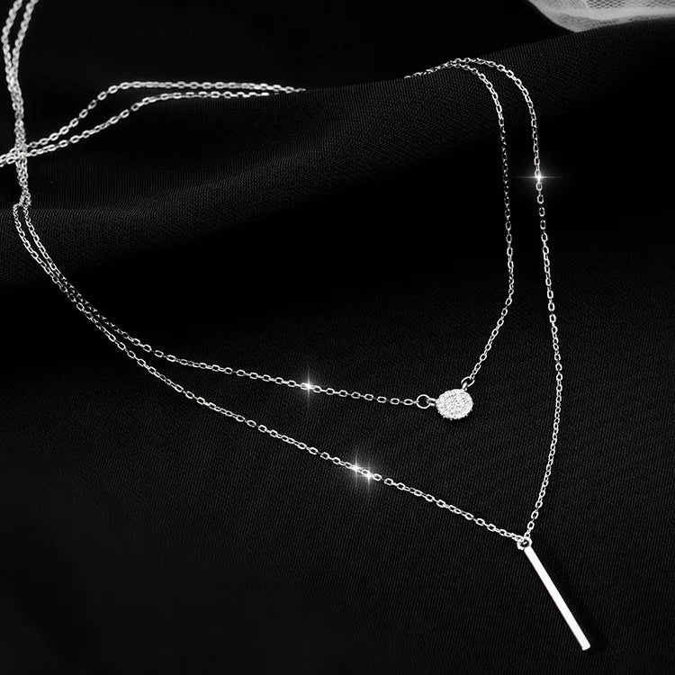 HOVANCI Wholesale Women's Trendy Gold Necklace with Long Tassel Pendant Rhinestone Layer for Weddings Parties Main Stone Zircon